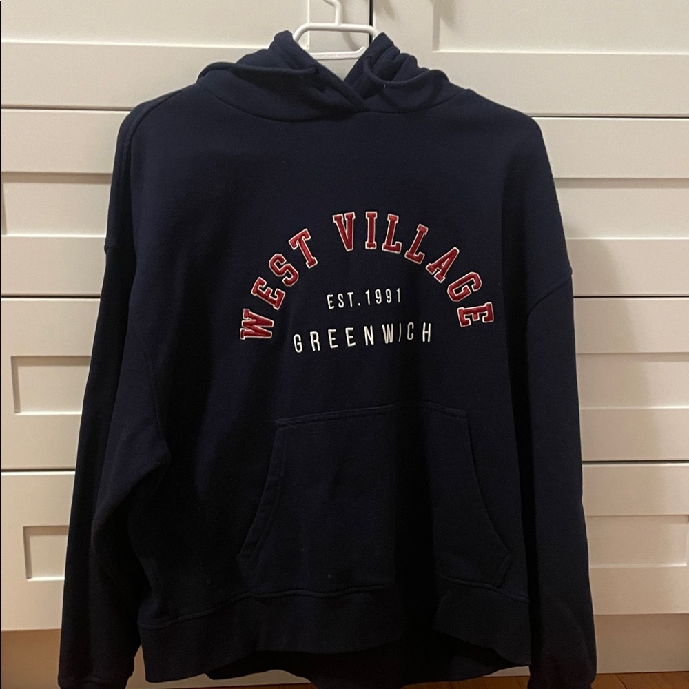 West Village Greenwich Navy Hoodie | Preppy Collegiate Style